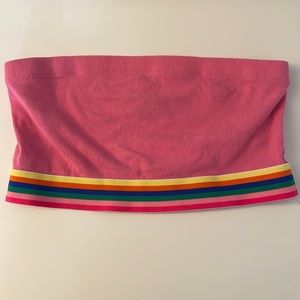 Pink 80s style Tube Top NWT Size L